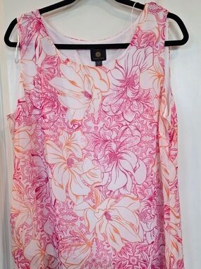 Collection B Pink and Peach Floral Sleeveless Camisole